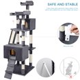 thumbnail image 3 of 68 Inch Cat Tree Cat Scratching Posts,Deluxe Kitten Play House with 2 Condos Natural Sisals, Grey, 3 of 8