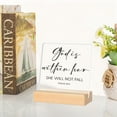 thumbnail image 3 of A Acrylic Bible Verse Plaque With A Wooden Base "She Will Not Fall For God Is Within Her" Psalm 91:2,Christian Decoration For Home Or Office Ideal Gift For Women And An Inspiring Wall Decor, 3 of 7