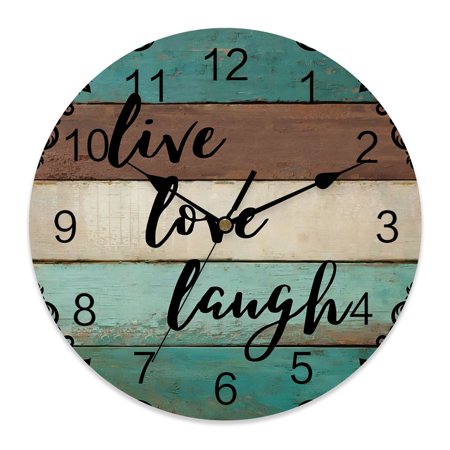 Wall Clock 12 Inch Vintage Farm Wooden Round Silent Decorative Wall Clocks Battery Operated for Wall Clock 12 Inch Vintage Farm Wooden Round Silent Decorative Wall Clocks Battery Operated for 9