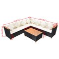 thumbnail image 4 of vidaXL 5 Piece Garden Lounge Set with Cushions Poly Rattan Black, 4 of 5