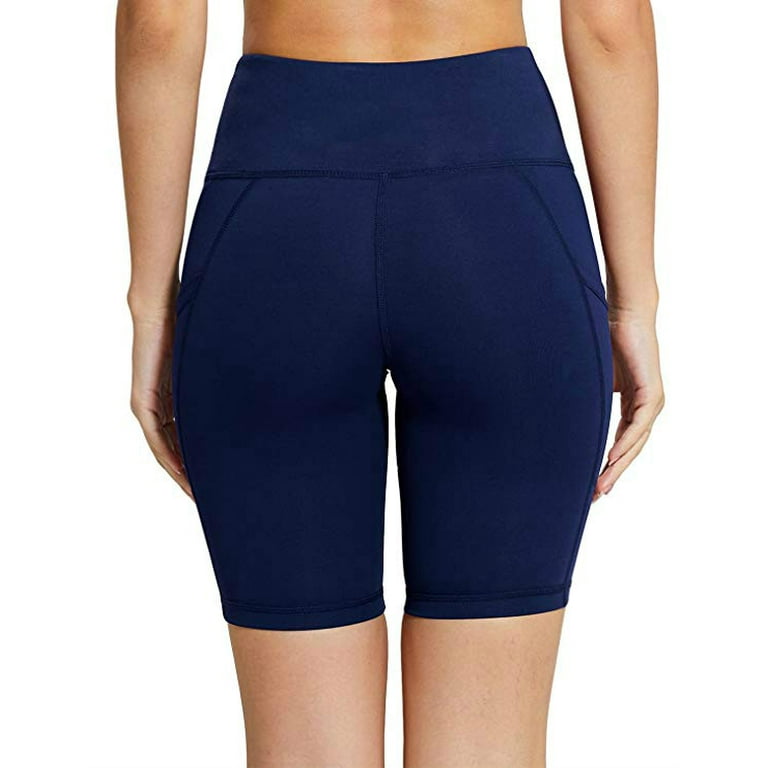 Ahualy Women's High Waist Yoga Shorts Tummy Control Workout Running  Compression Shorts with Pocket A0348 Black#Small at  Women's Clothing  store