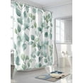thumbnail image 3 of Fsddascl Teal Blue Leaves Shower Curtain Set - 48" x 72" Washable Bathtub Curtain with 12 Hooks, Summer Botanical Watercolor Waterproof Fabric Stall Shower Curtains for Bathroom/Bathtub Décor, 3 of 6