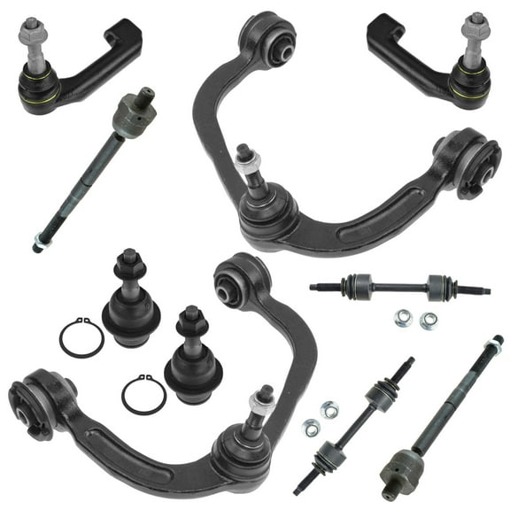 TRQ 10pc Kit Tie Rod Ball Joint Sway Bar Link Control Arm for 09-14 F150 4WD PSA59572