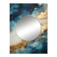 thumbnail image 2 of Designart "Abstract River in White, Blue, and Gold I" Northern Lights Mirror Wall Decor - Traditional Beige Landscapes Mirror Wall Art For Entryway - 32" x 24" Inch, 2 of 5