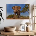 thumbnail image 3 of Elephant Stock Playful African Elephant Wall Art - Horizontal Canvas Wall Art - Living Room Wall Decor - Photography Animal Canvas - Brown And Green Decor - 24" x 16", 3 of 8
