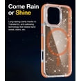 thumbnail image 5 of for iPhone 16 Pro Max Glitter Clear Case with Camera Lens Stand, Cute Sparkly Shiny Bling Case [Compatible with MagSafe] [Anti-Yellowing] for iPhone 16 Pro Max. XC-Crystal White, 5 of 9