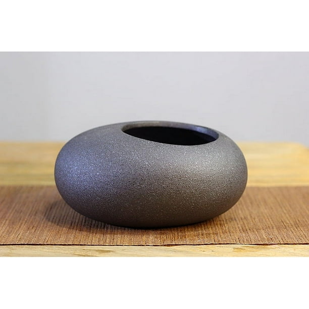 Arreglo floral con forma de estera de té, maceta con forma de gota de agua, utensilio de cerámica para arreglos florales hidropónicos, jarrón zen simple con diseño floral