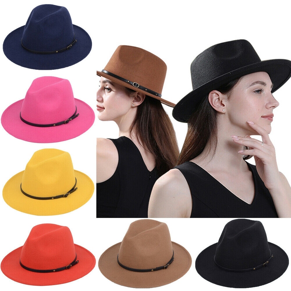 Retro Jazz Hat Solid Bowler Fedora Hat 
