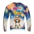 thumbnail image 2 of Happy New Year with Cavalier King Charles Spaniel Fireworks Holiday Xmas Winter 2025 All Over Print 3D Sweatshirt Unisex Merch Dog Lover Gifts - 00025, 2 of 6