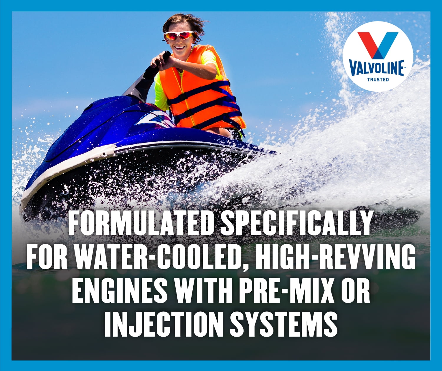 Valvoline 2-Stroke Marine TCW-3 Synthetic Blend Motor Oil 1 GA