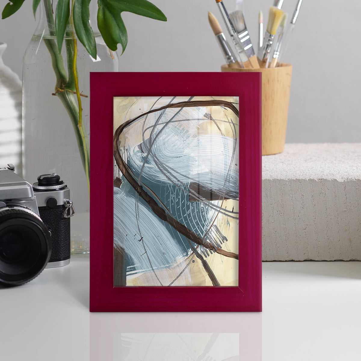 Winding Around II - Framed Print w/glass - Cherry Red