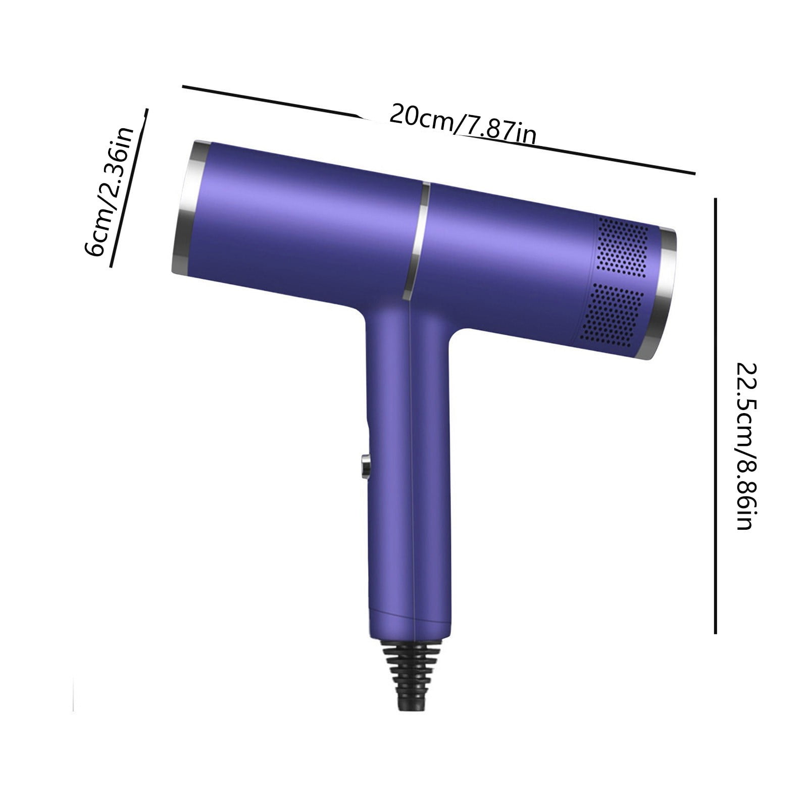 Plasma Ion Hair Dryer with Diffuser for Curly Hair Professional High Speed Blow Dryer with Plasma Ion 800W Foldable Travel Hairdryer Fast Drying for Women Men (Purple)