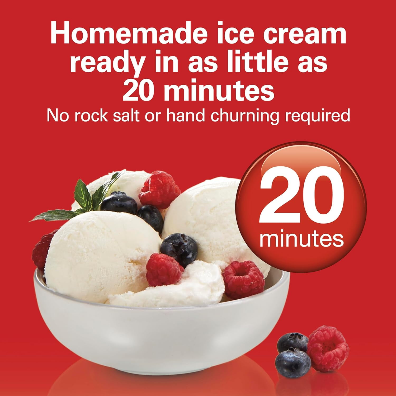 Electric Automatic Ice Cream Maker, Frozen Yogurt, Sorbet, Custard, 1.5 quart, White (68880)