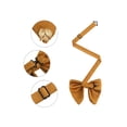 thumbnail image 3 of Men's Father's Day Ribbon Leaf Pendant Pre-tied Bow Ties Necktie  Collar Fashion for School Uniform Wedding One Size Orange Gold, 3 of 5
