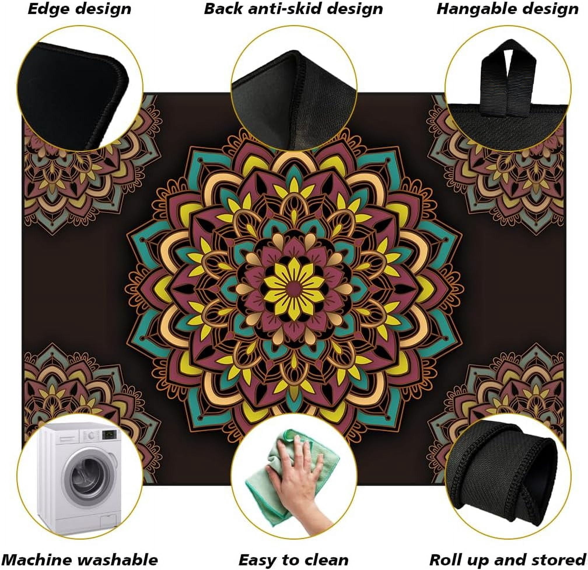 Stove Cover Electric Stove Cover Rubber Glass Stove Top Protector Stove Cover Protector Counter Mat for Electric Stove and Ceramic Granite Tabletop (28.3x20.5 Inch Mandala)