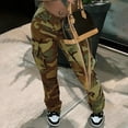 thumbnail image 2 of Camo Cargo Pants for Women Army Camouflage High Waisted Jogger Sweatpants Slim Women's Jeans XXXXL, 2 of 5