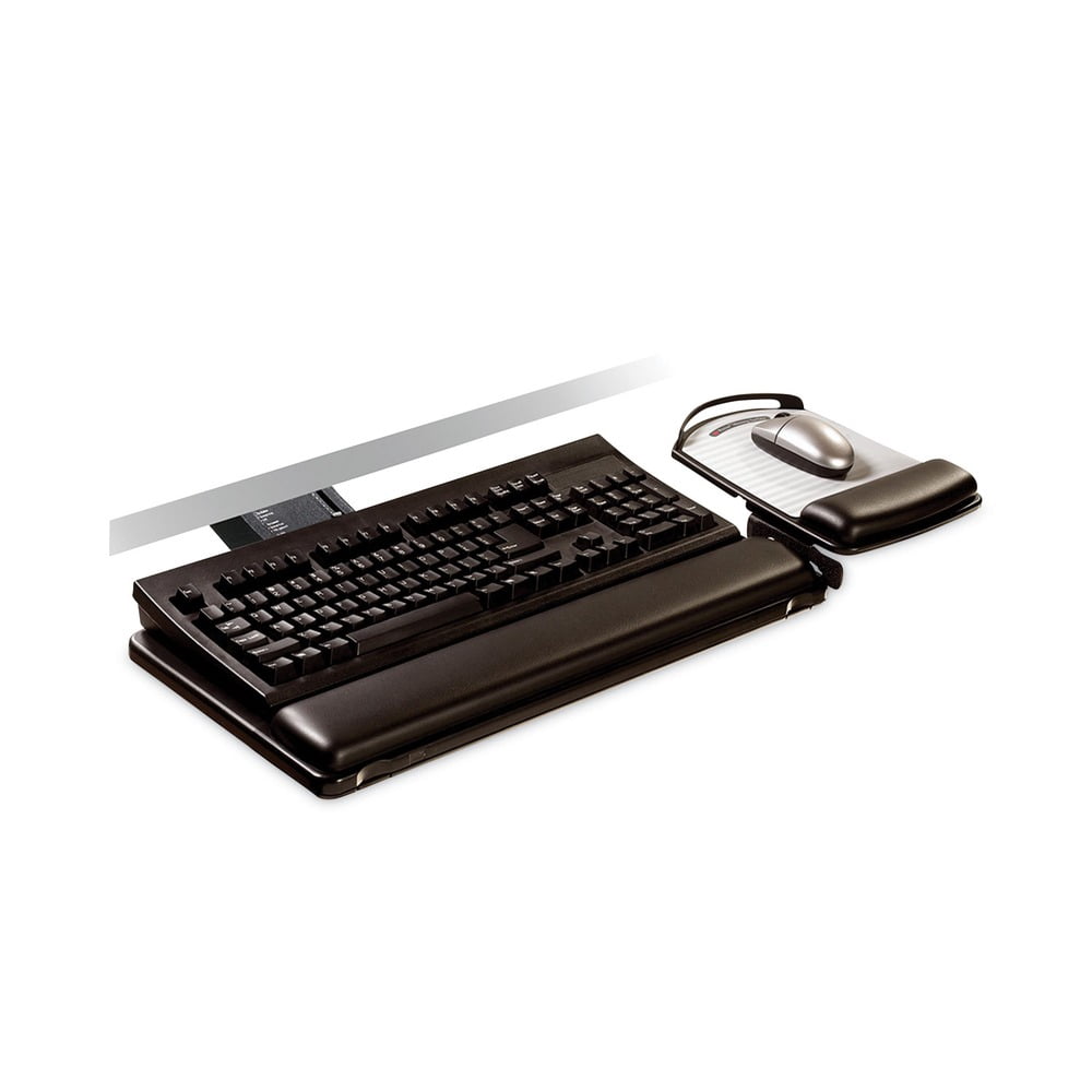 3m/commercial Tape Div. Sit/stand Easy Adjust Keyboard Tray, Highly Adjustable Platform,, Black