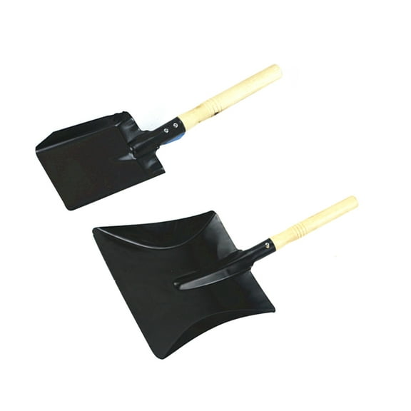 2 PCS Large Wide Hand Shovel and Rake Set Black Gardening Tools
