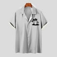 thumbnail image 1 of Mefallenssiah Mode Hommes Confortable Impression Manches Courtes Col Chemise Chemisier, 1 of 4
