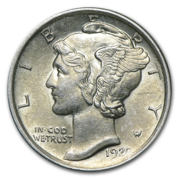 1920 Mercury Dime AU