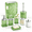 Green and Silver-9 Pieces-Bath Set, variant on Bathroom Accessory Set 9-piece Blue With Trash Can Toilet Brush Soap Dispenser Dish Toothbrush Holder Tumbler Q-tip Holders & Tra