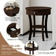 thumbnail image 5 of Costway 2-tier Side End Sofa Table Round Nightstand for Bedroom Living Room Espresso, 5 of 11