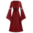 thumbnail image 3 of Liyamei Robe Rétro Gothique Médiévale pour Femme Robe Femme Imprimée Robes Vêtements de Théâtre Robe Élégante Cour Rouge TTG, 3 of 3