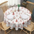 thumbnail image 3 of Christmas Tree Red Round Table Cloth,Wrinkle Free Table Cover with Polyester,Waterproof Reusable Round Table Cloths for Easter Birthday Picnic Wedding (Round,60x60inch), 3 of 6
