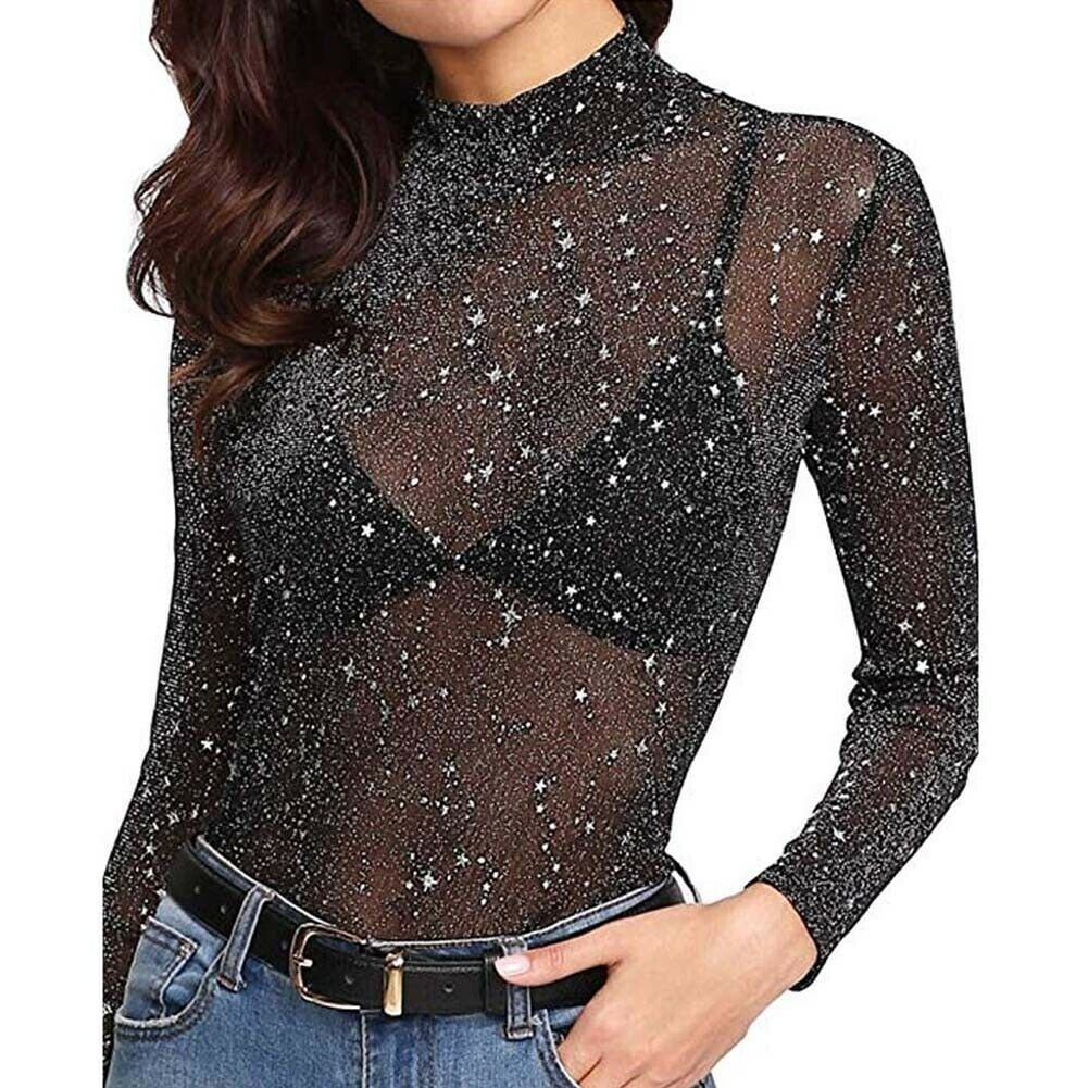 ladies sparkly long sleeve top