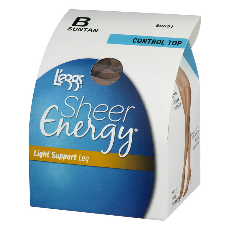 Sheer Energy Light Support Leg Control Top Sheer Toe Pantyhose