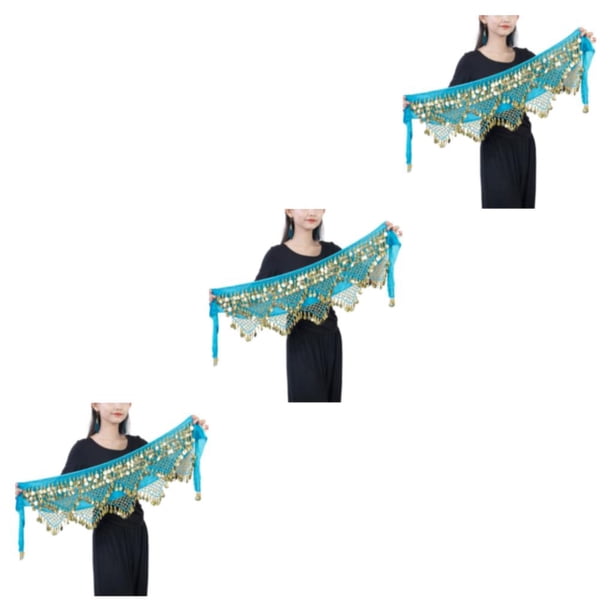 Sonducket Cadena de cintura para danza del vientre, colgante portátil con lentejuelas, moneda, bufanda de cadera, ropa de baile, ropa de Type1 NO1