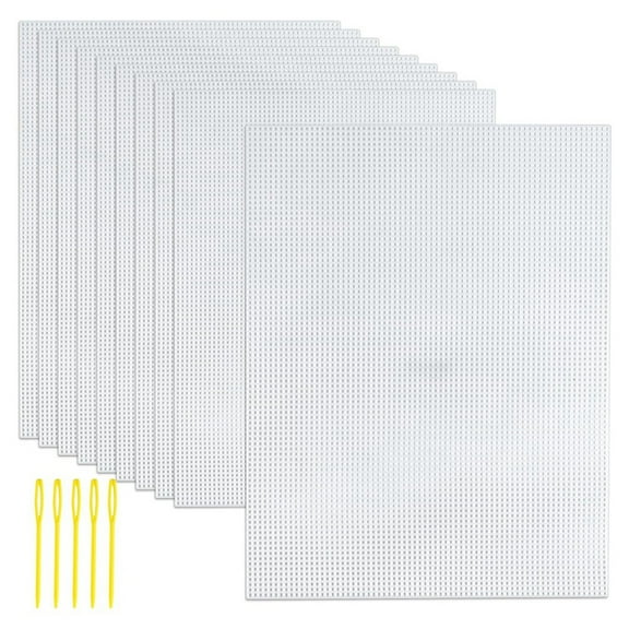 7 Count Plastic Canvas Sheets, 10.2x13.2 Inch Mesh, Eye Mesh for Embroidery, Acrylic Yarn Crafting, Knit, 10PCS