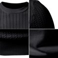 thumbnail image 5 of ZXLBBD Men's T-Shirts Ribbed Short Sleeve Knitted Sweater Solid Color Crew Neck Pullover Top Loose Fit Work Business Casual Outdoor T-Shirt,Black,4XL, 5 of 6