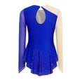 thumbnail image 4 of Choomomo Kids Girls Ice Figure Skating Dress Ballet Dance Skirted Leotard Dress Rhinestones Competition Outfit Royal Blue 6, 4 of 7