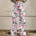 thumbnail image 2 of QATAINLAV Womens Palazzo Pants Loose Fit Wide Leg Jeans Casual Button High Waisted Denim Trousers Fashion Floral Print Jean Pants Daily Sales Multicolor L, 2 of 6