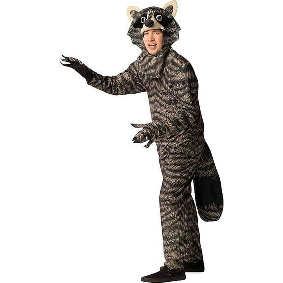 Rasta Imposta Racoon Halloween Costume, Men and Women, Multicolor, Adult One Size, 1670