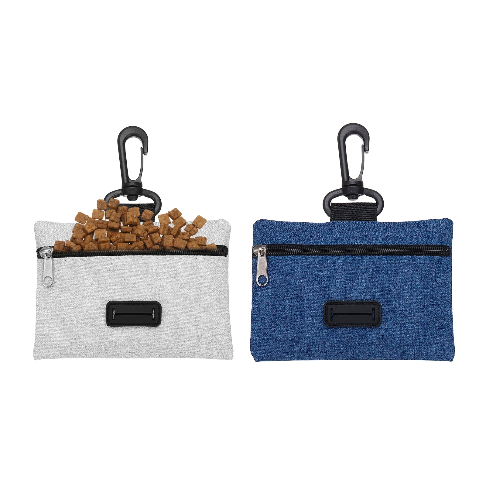 Uxcell Dog Poop Bag Holder Pet Waste Bag Dispenser Dog Treat Pouch with Clip Oxford Cloth Portable Reusable Easy Cleanup(2Pcs Navy Blue/Gray) Intended for Outdoor/Travel/Walking