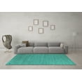 thumbnail image 3 of Ahgly Company Indoor Square Abstract Turquoise Blue Contemporary Area Rugs, 6' Square, 3 of 4