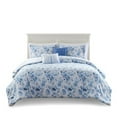 thumbnail image 4 of 5 Pcs Floral Striped Comforter Set, Bedding Set Decor, Twin/Twin  XL, 2 Shams and 2 Throw Pillows, 4 of 8