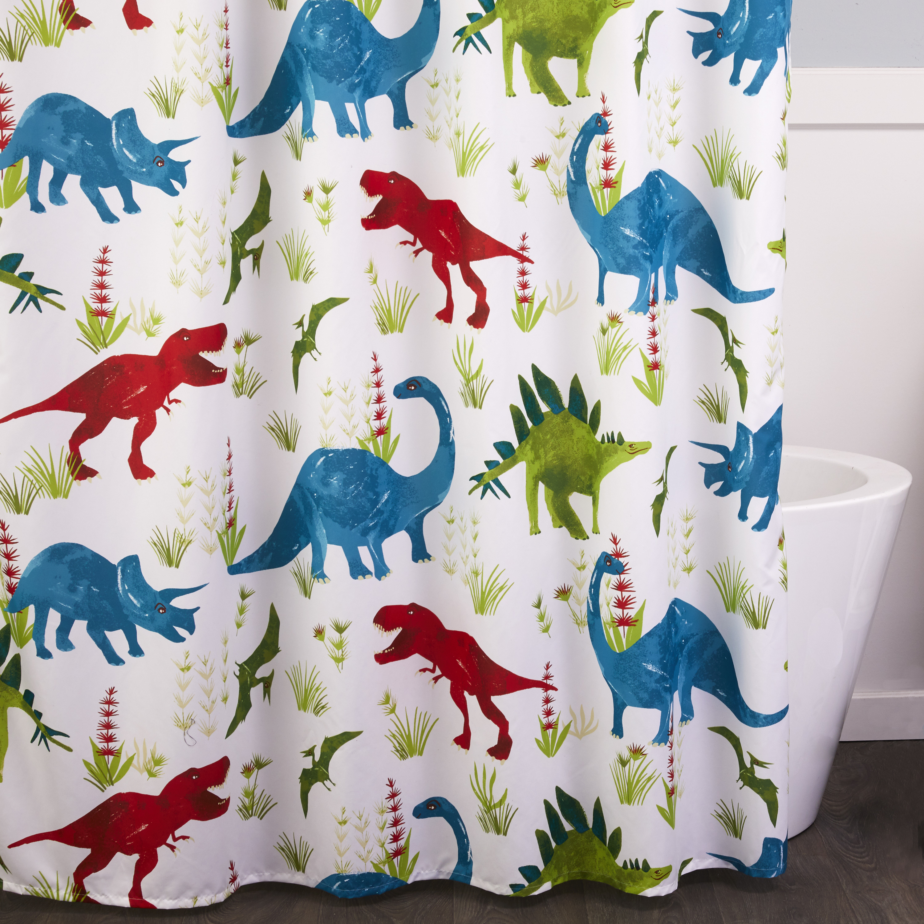 Buy Dinosaur Shower Curtain, 70 x 72, Multicolor, Your Zone Online at