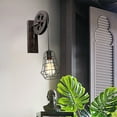 thumbnail image 5 of LED Wall Chandelier Metal Cage Shade 110-220V E27 For Indoor / Outdoor Lighting Farmhouse Vintage Wall Light Loft Hallway Rustic Lifting Pulley Wall Sconce Farmhouse Hallway Loft Rustic High Quality, 5 of 6