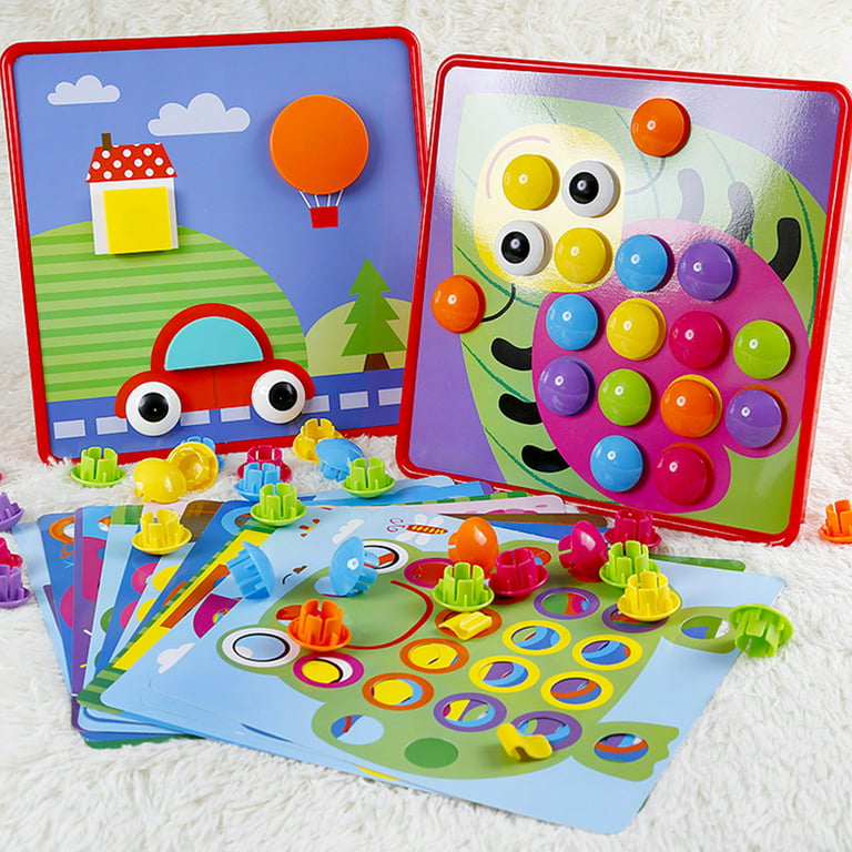  Mushroom Peg Puzzle, Pegboard Puzzle Toys and Button