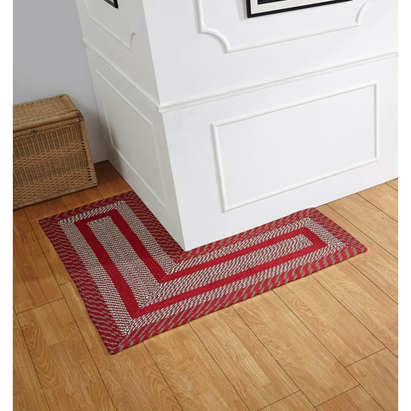 Better Trends Newport Braided Rug 20" X 48" X 48" Barn Red Striped
