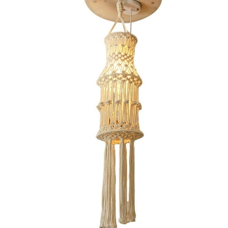 

Famure Macrame Lamp ShadeDecorative Boho Pendant Lampshade Pendant Light Cover Bohemian Ceiling Chandelier Lampshade for Living Room Bedroom Office Home Decor Bulb not Included cute