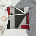 thumbnail image 2 of JEUXUS  Red Throw Pillow Covers Decorative Modern Abstract Stripes Geometric Pattern Decorations Square Decor for Couch Sofa Living Room Bedroom Home, 2 of 5