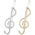 thumbnail image 1 of SHISUYAN Elegant Music Note Hair Clips with Sparkling Rhinestones for Various Occasions 2pcs, 1 of 7