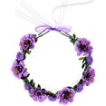 thumbnail image 5 of Diadema de flores moradas, rosa, flores hechas a mano, guirnalda Floral, banda para el cabello, corona, Tiara, decoración, tocado ajustable, accesorios para el cabello, 5 of 5