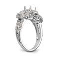 thumbnail image 6 of Solid 14K White Gold Three Stone Diamond Side-Stones with CZ Cubic Zirconia Center Stone Engagement Ring Size 6, 6 of 8