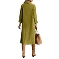 thumbnail image 5 of Fgvctg Womens Corduroy Dress Button Down Long Sleeve Shirt Dresses Dressy Oversized Lapel Tunic Work Dress Fall Winter Vintage Midi Dress with Pockets Yellow 2XL, 5 of 7
