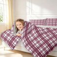 thumbnail image 3 of Manfei Vintage Plaid Full Size Comforter Sets,Retro Grid Bedding Comforter Set,Red,Light Gray Reversible,3 Pieces,1 Comforter and 2 Pillowcases,3 Pieces,1 Comforter and 2 Pillowcases, 3 of 7